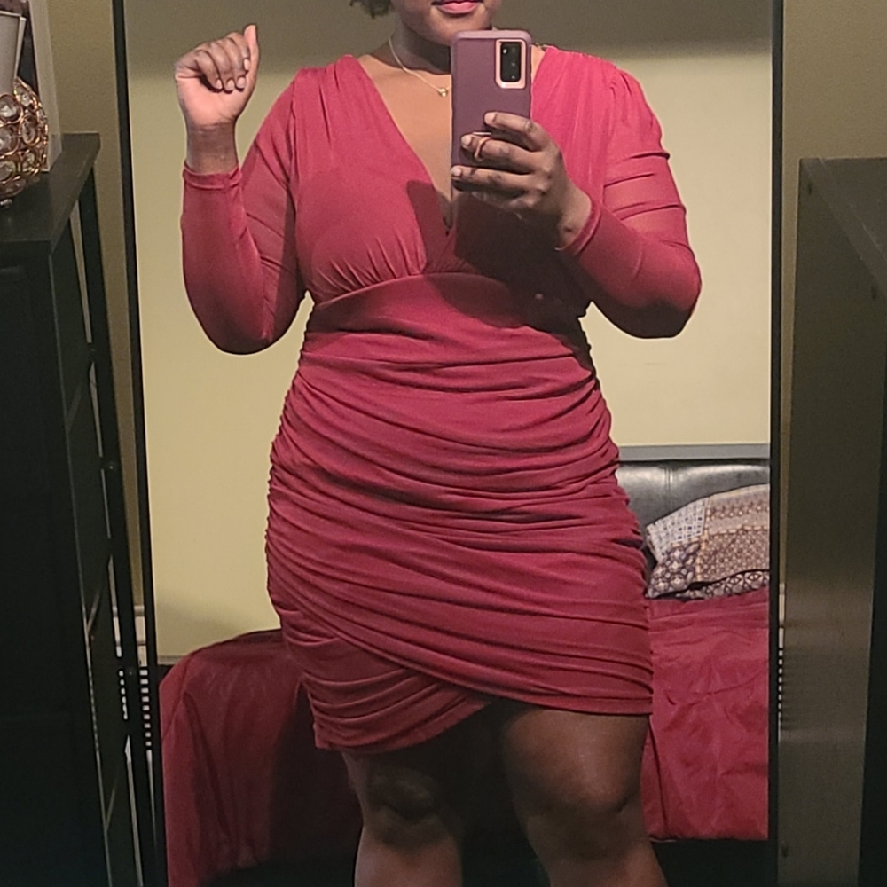 Red mini dress